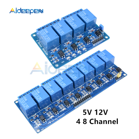 5V 12V 4 8 Channel Relay Module With Optocoupler Relay Output 4 8 Way Relays Module For Arduino AVR ARM MCU PLC Control Board ► Photo 1/6