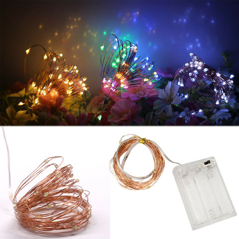 1M 10LED 5M 50LED 10M 100LED LED Strip String Fairy Light Copper Wire Battery Powered Xmas Birthday Party DIY Decoration ► Photo 1/6