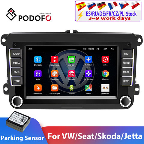 Podofo 2Din Android Car Radio GPS 2din Car Multimedia Player Autoradio For VW/Volkswagen/Golf/Passat/SEAT/Skoda/Polo car Stereo ► Photo 1/6
