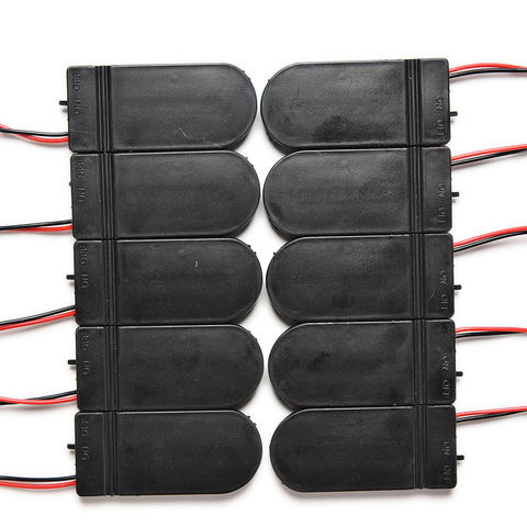 5pcs Hold 2x CR2032 Button Coin Cell Battery Holder Case Storage Black Box 6V Wire Lead ON/OFF Switch ► Photo 1/6