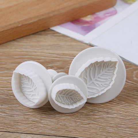 3Pcs Cake Rose Leaf Plunger Fondant Decorating Sugar Craft Mold Cutter Cake Decorating Pastry Cookie Cake Tools ► Photo 1/6