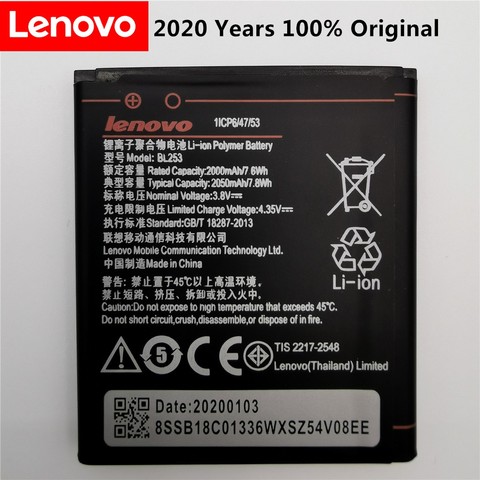 2022 high capacity 2000mAh Replacement BL253 Mobile phone Battery For Lenovo A2010 A1000 A1000m A 1000 Rechargeable Battery ► Photo 1/5