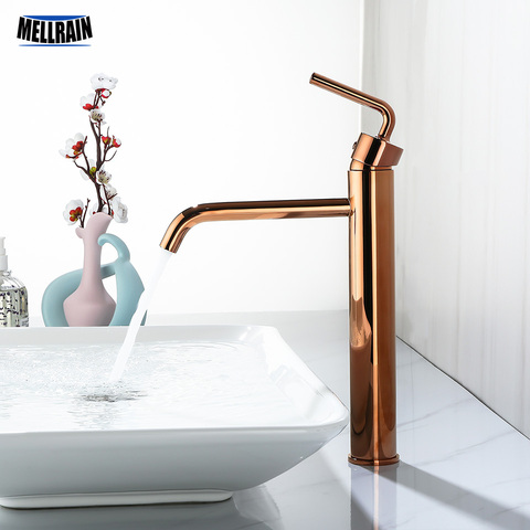 Black Bathroom Faucet Rose Gold,Brushed Gold Basin Tap Deck Mounted Copper Water Mixer Faucet Tall & Short Available ► Photo 1/6