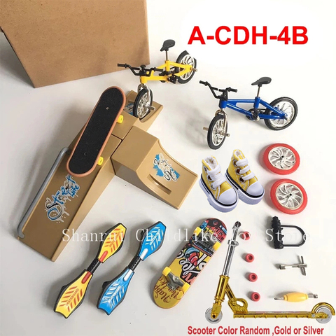 Mini Finger Skateboarding Fingerboard BMX Bicycle Finger Scooter Shoes Skate Boards Mini Bikes Toys For Children Boys Kids Gifts ► Photo 1/6