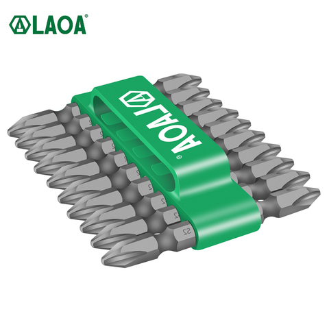LAOA 10PCS Phillips Screwdriver bit Ph2 65mm Two End  1/4 inch Strong Magnetism S2 Electric Screwdriver Bit ► Photo 1/6