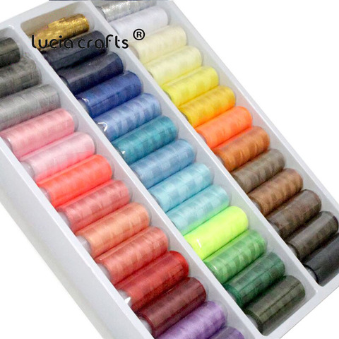 Lucia crafts 39 Colors Reels Polyester Sewing Threads Yarn Hand Embroidery Sewing Thread Spools Craft 39pcs/set W0310 ► Photo 1/4