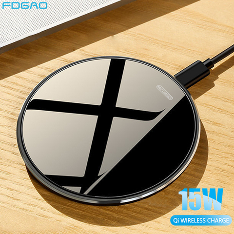 FDGAO Qi Wireless Charger Pad 15W Fast Charging for Samsung S20 S10 Note 20 10 9 iPhone 12 11 XS XR X 8 Airpods Pro Quick Charge ► Photo 1/6