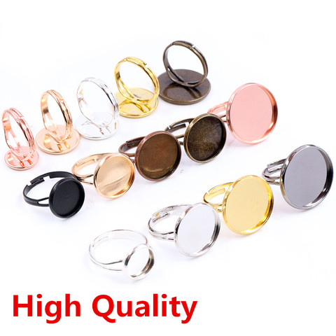 10pcs High Quality 10/12/14/16/18/20mm Copper Metal Adjustable Ring Settings Blank/Base,Fit 10-20mm Glass Cabochons,Buttons ► Photo 1/6