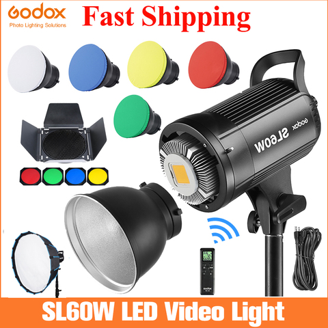 Godox LED Video Light SL-60W SL60W 5600K Studio Video Light Continuous Light Bowens Mount for Studio Video Recording ► Photo 1/6