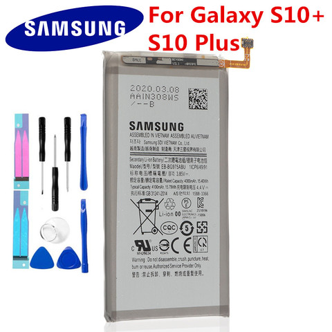 Samsung Original EB-BG975ABU Battery For Samsung Galaxy S10+ S10 Plus SM-G9750 Genuine Replacement Phone Battery 4100mAh ► Photo 1/2