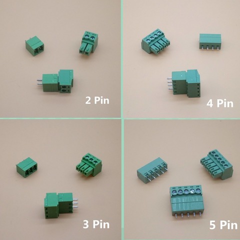 10 Set 3.81 2pin-8pin Curved needle Terminal plug type 300V 8A 3.81mm pitch connector pcb screw terminal block ► Photo 1/1