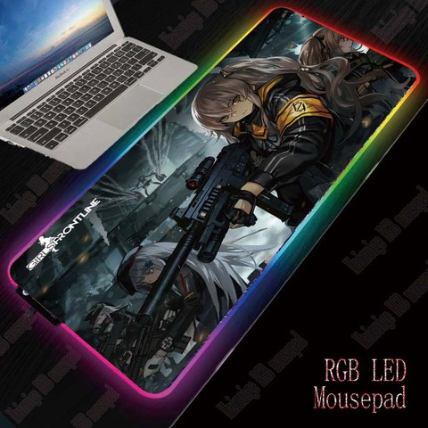 XGZ Girls Frontline Anime RGB Gaming Mouse Pad Gamer Large Mouse Mat Computer Mousepad Led Backlight Mause Pad Keyboard Desk Mat ► Photo 1/6