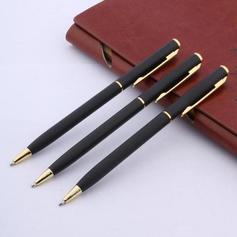 luxury quality 006 MATTE BLACK metal classical golden student Ballpoint Pen men signature INK PENS Stationery Office Supplies ► Photo 1/6