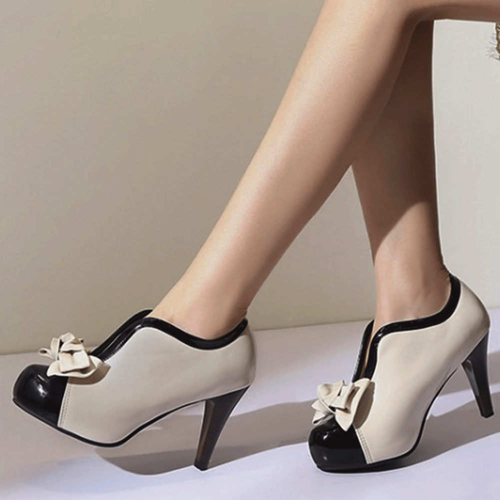Fashion Women's New Classic Formal Party Pumps High Heel Platform Shoes With Bow 