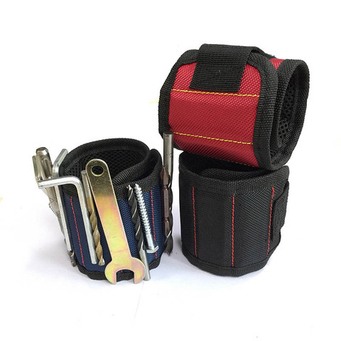 ZK30 Magnetic Wristband Portable Tool Bag with 3/5 Magnet Wrist Tool Belt Screws Nails Drill Bits Bracelet for Repair Tool ► Photo 1/6