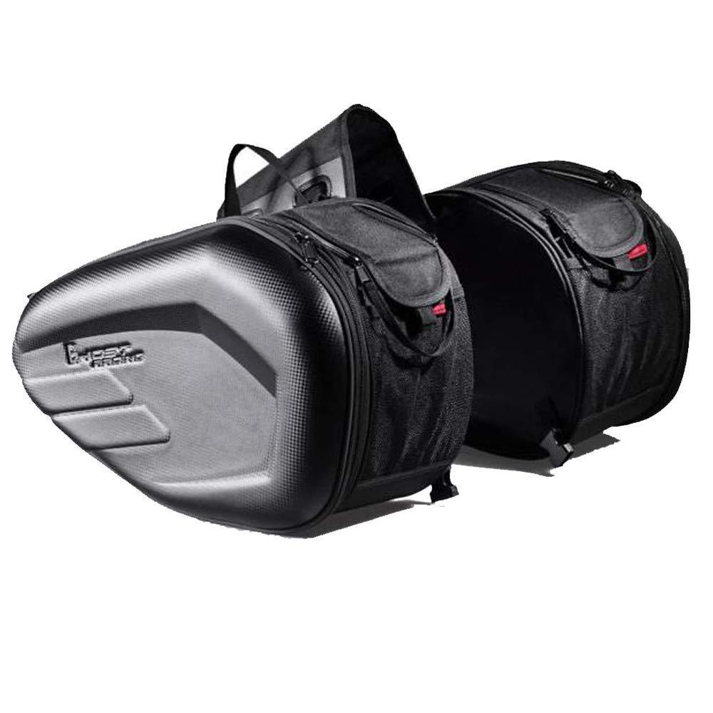 Black Motorcycle High Capacity Rear Seat Bag Luggage Bag Saddle Bags Accessories 
