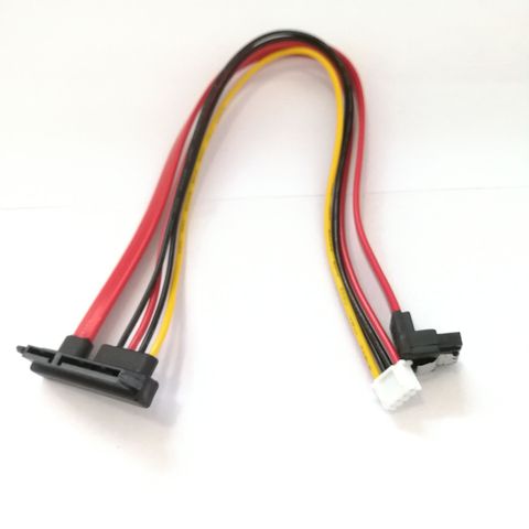 90 Degree  22P SATA 7+15P 22pin to SH 2.0 4pin Power Right Angled SATA  HDD Hard Disk High Speed Computer Data Power Cable ► Photo 1/5