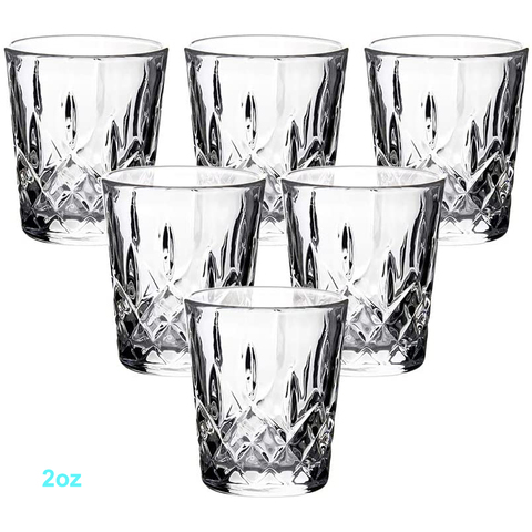 2oz Tequila Shot Glasses Carved Patterns Shot Glass Clear Whiskey Shot Glasses Bulk Tall Cool Funny Shot Glasses for Men 6 pcs ► Photo 1/1