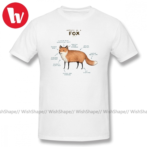 Birthday Fox T Shirt Anatomy Of A Fox T-Shirt Men Cartoon Print Cotton T Shirts Short Sleeve Casual Plus Size Music Tee Shirt ► Photo 1/6