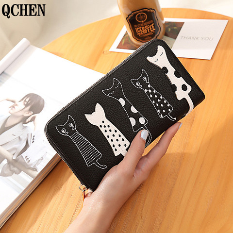 Women Cat Cartoon Wallet Luxury High Quality Creative Female Card Holder Casual Zip Ladies Clutch PU Leather Coin Purse 179Q ► Photo 1/6