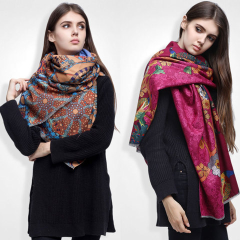 2022 Brand Winter Scarf Women Cashmere Printed Female Shawl Foulard Fashion Bufandas Warm Cape Large Size ► Photo 1/6