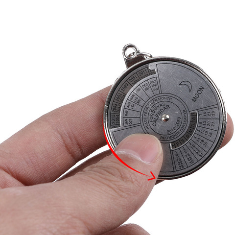 Outdoor Self Defense EDC 50 Years Time Perpetual Calendar Keyring Unique Compass Metal KeyChain Gift Camping & Hiking First Aid ► Photo 1/5