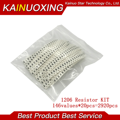 1206 SMD Resistor KIT DIY kit ,0R 1R~1M 146ValuesX20pcs=2920pcs, free shipping ► Photo 1/1