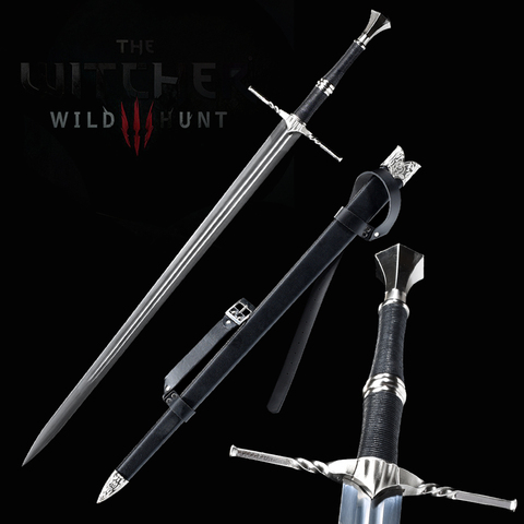 Rivia Sword-Stainless Steel Medieval Swords Style Real Blade No Sharp Wooden Sheath With Strap-Decorative Performance Props ► Photo 1/6