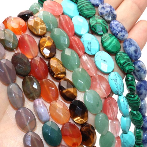 8 10 12mm Faceted Natural Stone Oval Shape Agates Crystal Turquoises Beads For Jewelry Making DIY Necklace Bracelet Accessories ► Photo 1/6