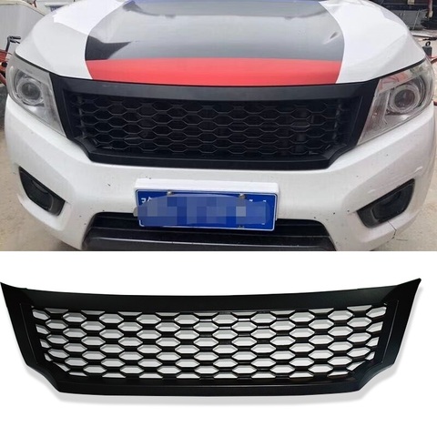 FRONT MASK ABS MATTE BLACK RACING GRILLE GRILLS FIT FOR NISSAN NAVARA NP300 2015-2017 GRILL PICKUP AUTO ACCESSORIES ► Photo 1/1