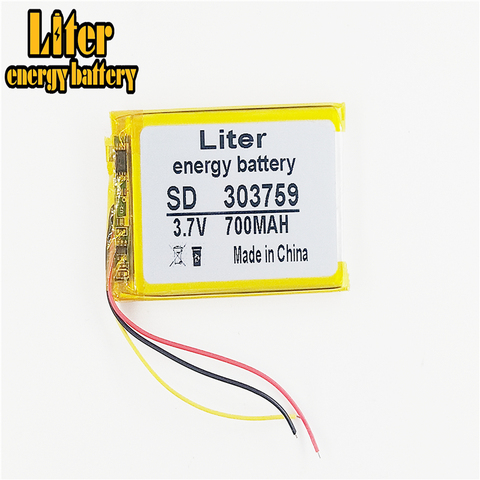 3 line 3.7V lithium polymer battery 700mAh tachograph general electric core GPS navigator 303759 ► Photo 1/4