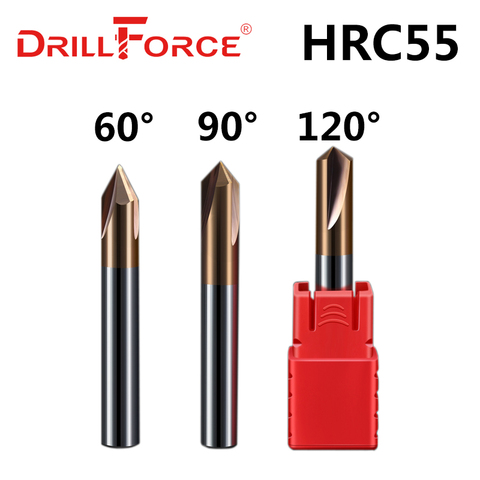 CNC Tungsten Solid Carbide Countersink Drill Bit HRC55 Chamfer Milling Cutter For Steel, 60 90 120 Degree Deburring End Mill ► Photo 1/6