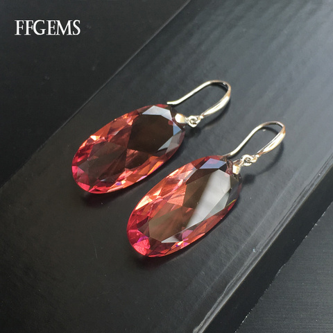 FFGems Big Stone Oval15*30mm Zultanite Earring 925 Silver Sterling Diaspore Stone Color Change Fine Jewelry For Women Party Gift ► Photo 1/6