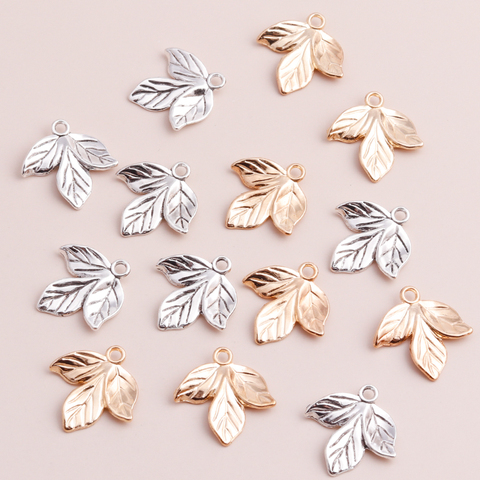 10pcs Fashion Three Leaf Pendants DIY Bracelets Vintage Leaves Beads Charms Making Necklaces 20x20mm Accessories ► Photo 1/6