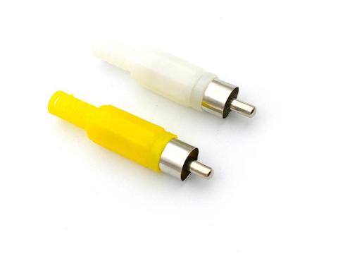 20pcs Solder RCA PLUG  Audio Video Connector Yellow and White ► Photo 1/6