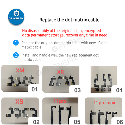 JC Dot Matrix Flex Cable for JC V1s Dot Projector Board Detection Fix for iPhone Face ID Not Working X/XR/XS/XSMAX/11/11Pro max ► Photo 1/1