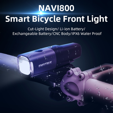 Bicycle Smart Headlights Waterproof Road MTB Bike Enfitnix Navi800 Handlebar Front Light Usb Rechargeable 800Lumens ► Photo 1/6