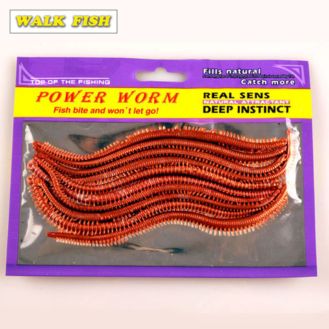Walk Fish 10Pcs Power Sea Worms Fishing Lure Real Sens Natural Attractant Millipede Lure Soft Bait Lifelike Fishy Smell Lures ► Photo 1/3