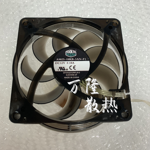 Cooler master A9025-18RB-3AN-F190MM 100x100x25mm Circular fan 82mm hole pitch For CPU Cooling fan 12V 0.18A  with 3pin ► Photo 1/1