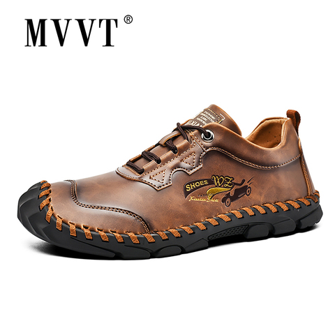 Fashion Men Casual Leather Shoes Quality Split Leather Men Shoes Loafers Flats Outdoor Moccasins Shoes Man Plus Size ► Photo 1/6