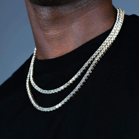 5mm Ice Out Round Tennis Chain Necklace for Men Hip Hop Jewelry with Box ► Photo 1/6