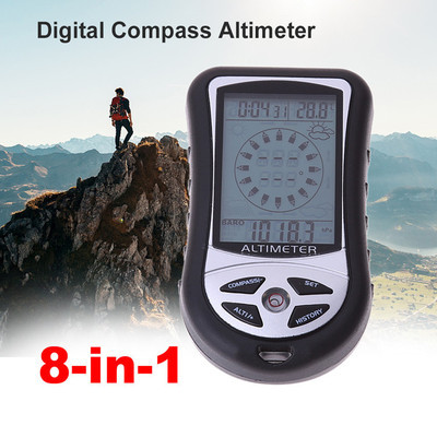 8 in 1 portable compass multifunction Handle Electronic Navigation GPS Barometer Gauge Thermometer for Outdoor Climbing Hiking c ► Photo 1/6