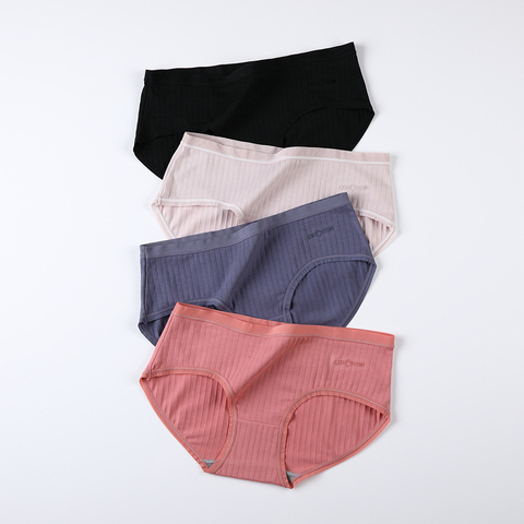M-4XL Women underpants plus size cotton solid color underwear female causal panties sexy lingerie ladies briefs women intimates ► Photo 1/6