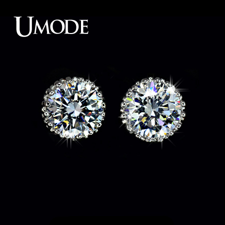 UMODE Multi Prongs 8mm 2ct Top Quality CZ Cubic Zirconia Stud Earring UE0013 ► Photo 1/6