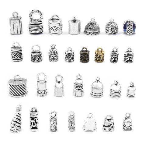 10pcs Silver Color Metal End Bead Caps Jewelry Finding Charms Tassel Cap Crimp End  Bracelet Jewelry Accessories ► Photo 1/6