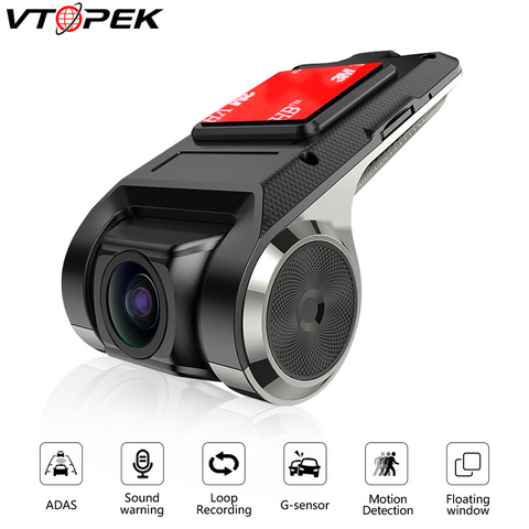 Vtopek ADAS Usb Car DVR Dash Camera Loop Recording For Auto Android Multimedia Player Hidden Type Motion Detection with SD Card ► Photo 1/6