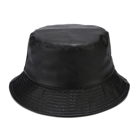 2022 New Fashion Leather Fishing Cap Brand Casual Bucket Hat Outdoor Cool Sunscreen Fisherman Hats Street Hip Hop Caps ► Photo 1/6