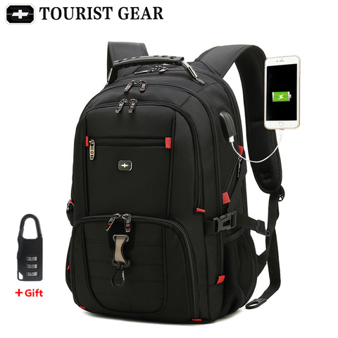 men's swiss backpacks travel bag business anti theft backpack men mochila USB Charging 15.6 17 inch Laptop Backpack waterproof ► Photo 1/6