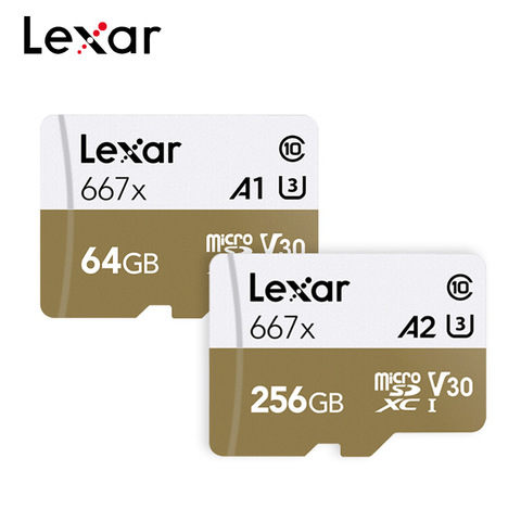 Lexar Professional Memory Card Up To 100MB/s Micro SD Card 667x C10 256GB A2 TF Card 64GB A1 for Drone Sport Camcorder ► Photo 1/4