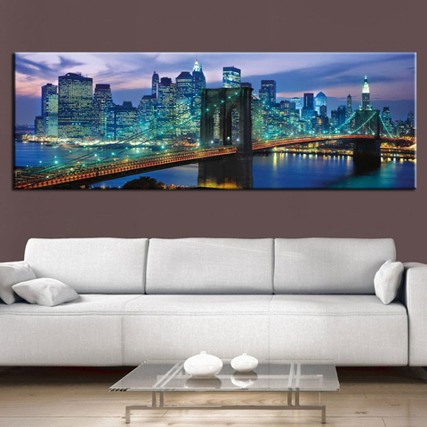 New York large 5D DIY Diamond Painting Full Square Round Drill Embroidery Night landscape Mosaic Needlework Home Decor AA2427 ► Photo 1/6